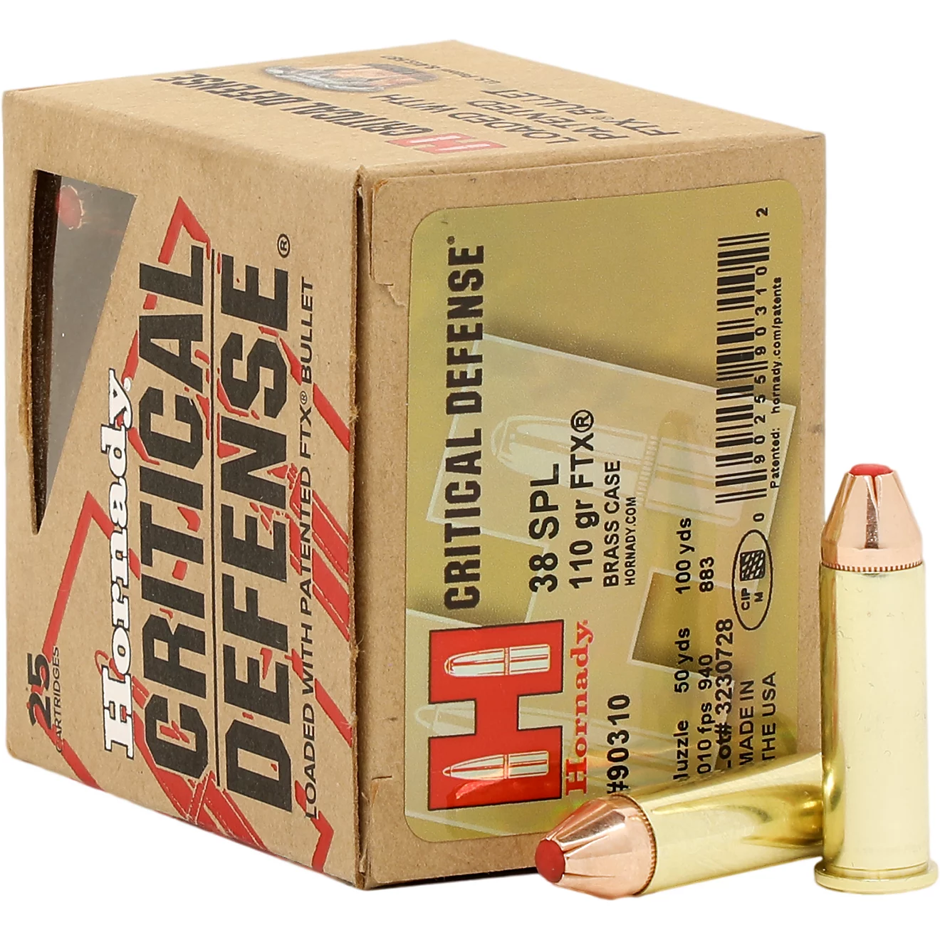 HORNADY CRITICAL DEFENSE AMMUNITION - 38 SPECIAL - 110 GRAIN FTX HORNADY CRITICAL DEFENSE AMMUNITION - 38 SPECIAL - 110 GRAIN FTX