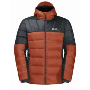 JACK WOLFSKIN NEBELHORN DOWN HOODY M CARMINE