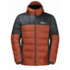 JACK WOLFSKIN NEBELHORN DOWN HOODY M CARMINE